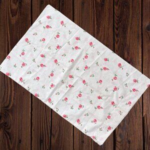 CANNON MONTICELLO Vintage Muslin Standard Pink Rose Rosebud Dot Pillowcase King